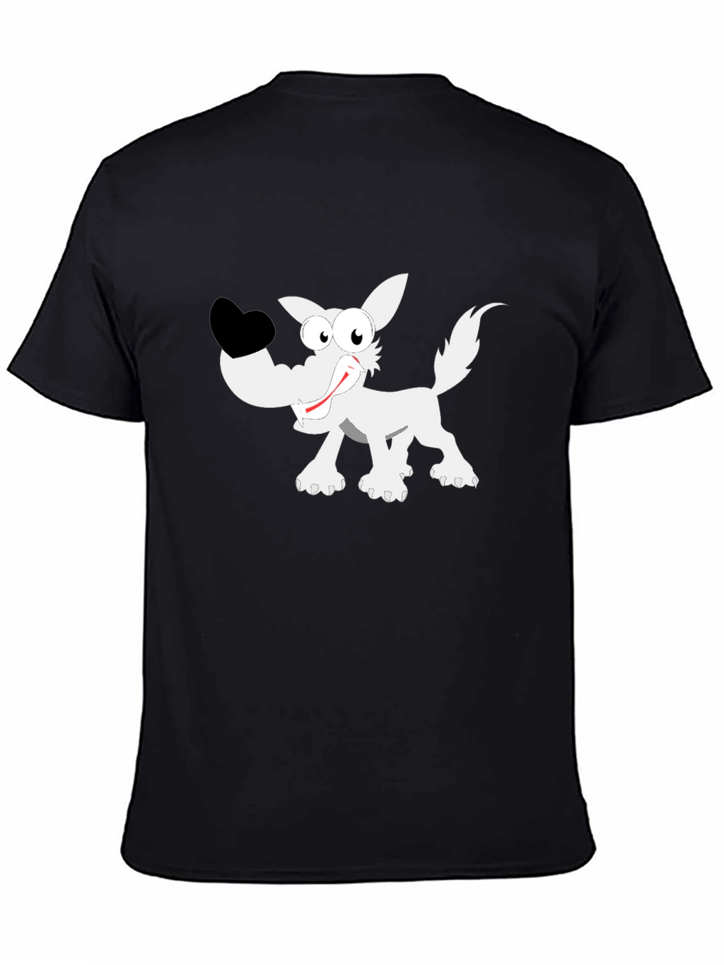 Funny Wolf Graphic Tee - Black Cotton Comfort