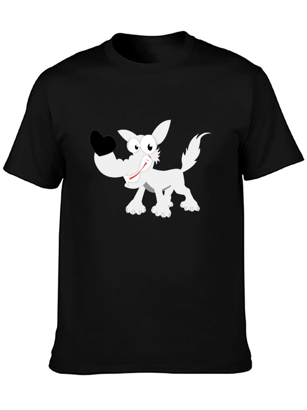 Funny Wolf Graphic Tee - Black Cotton Comfort
