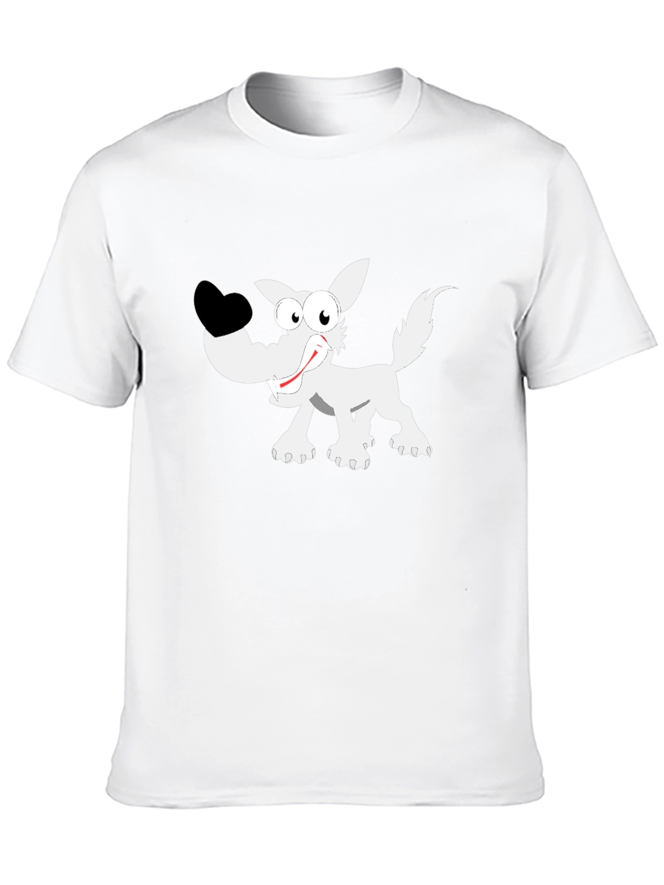 Funny Wolf Graphic Tee - Black Cotton Comfort