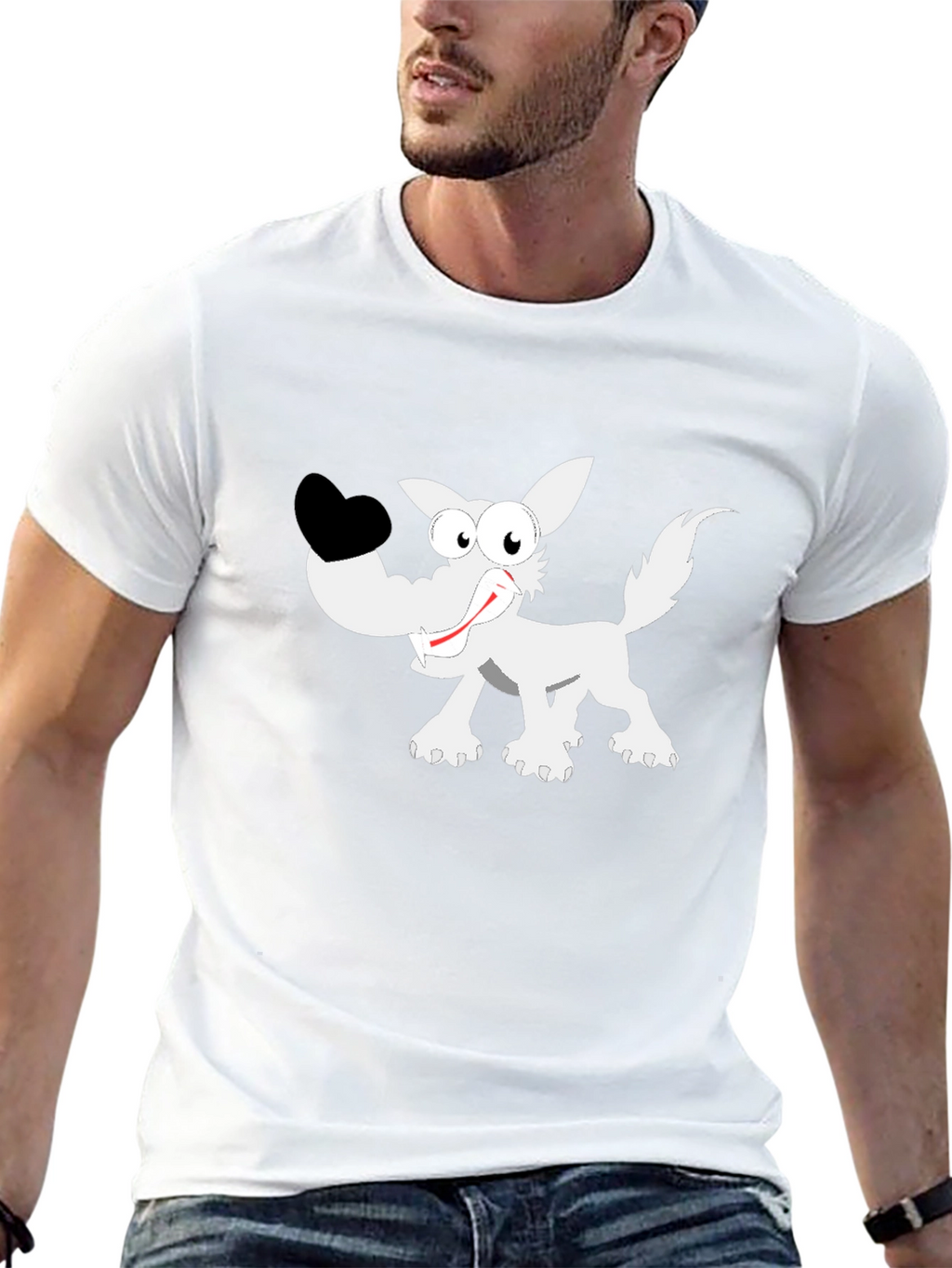 Funny Wolf Graphic Tee - Black Cotton Comfort