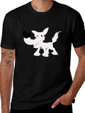 Funny Wolf Graphic Tee - Black Cotton Comfort