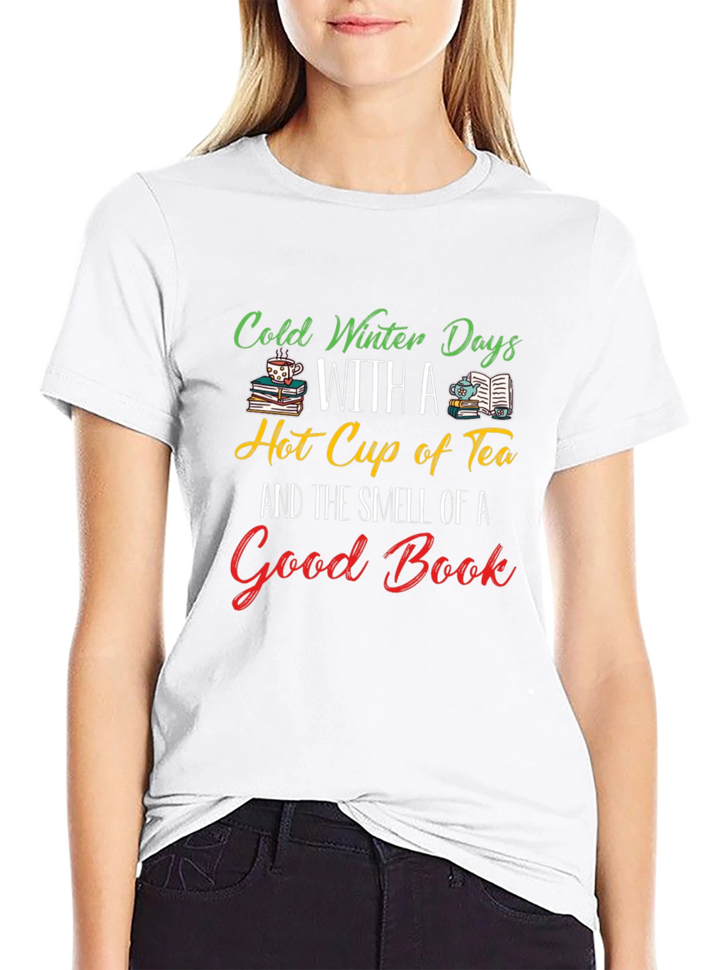 Cold Winter Days Tea & Books T-Shirt