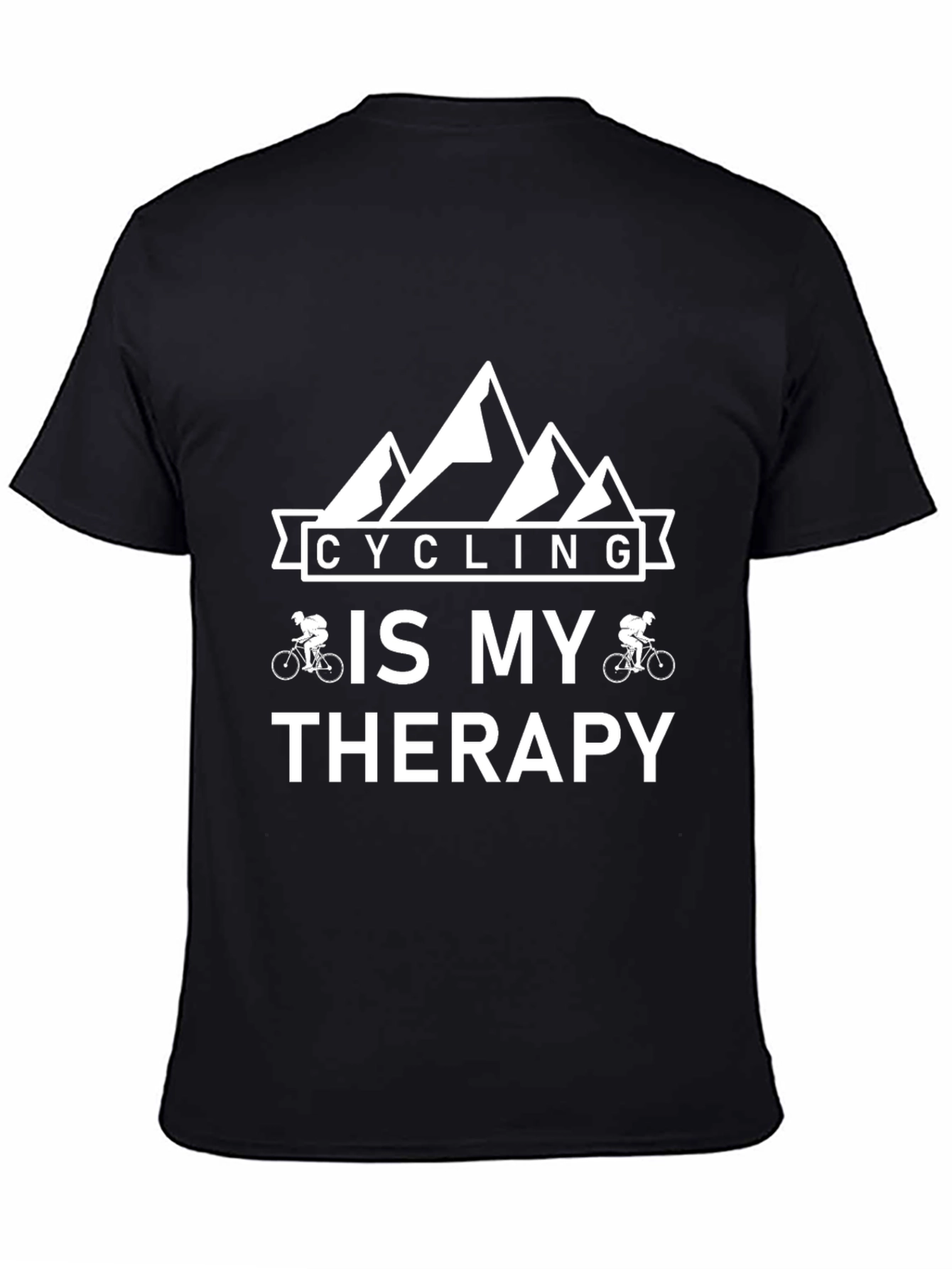 Cycling is My Therapy Black T-Shirt
