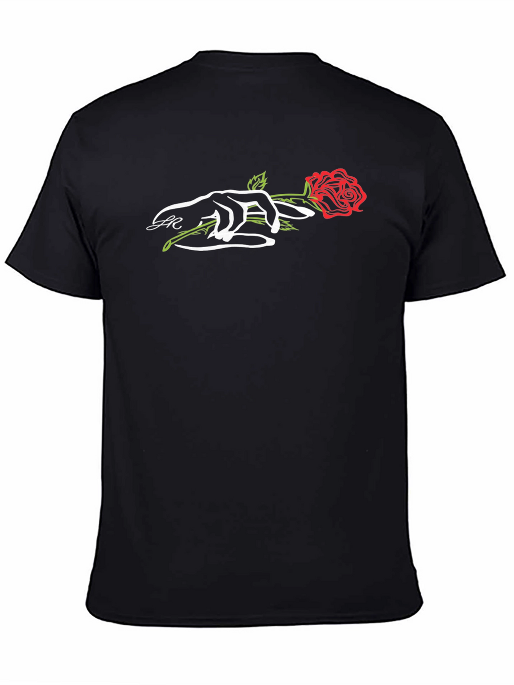Rose in Hand Graphic Tee - Modern Style
