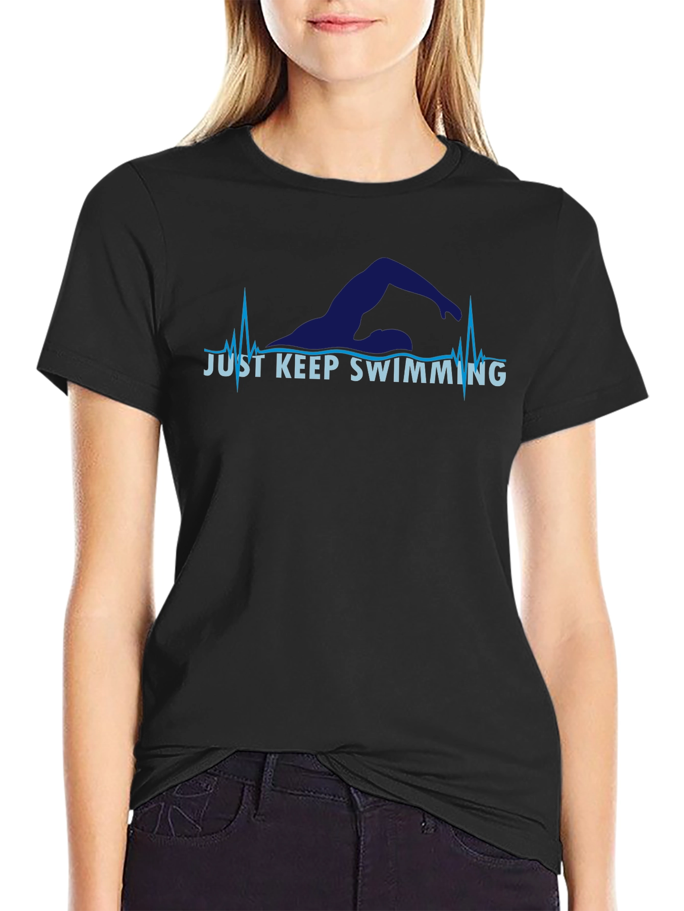Just Keep Swimming T-Shirt - Motivational Swimmer Tee