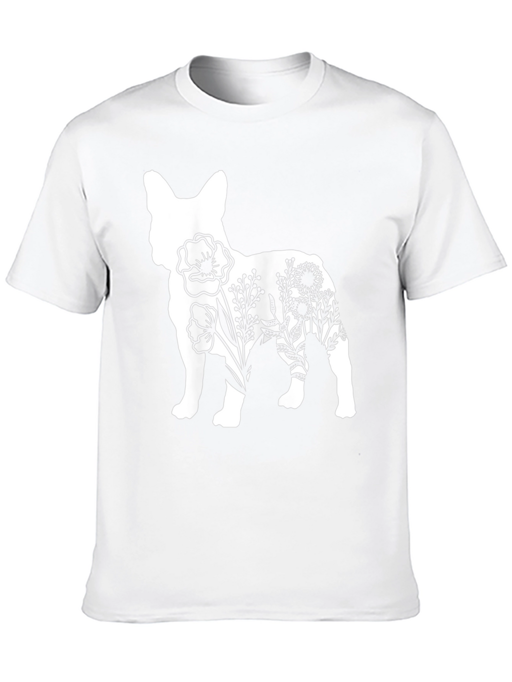 Floral Dog Graphic Tee - Stylish Casual Wear