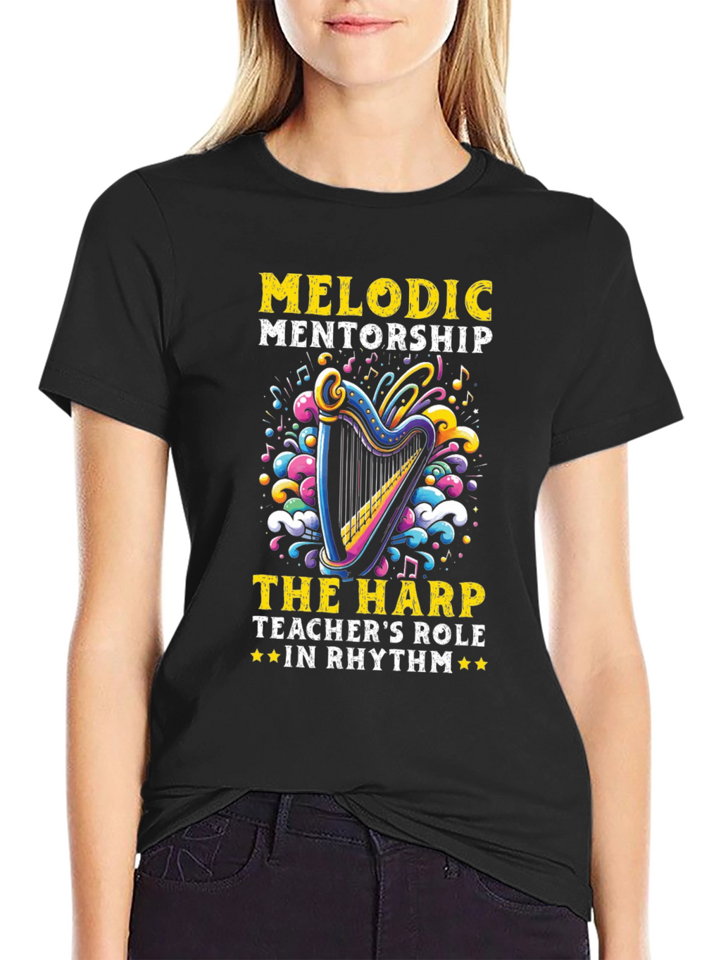 Melodic Mentorship Harp Teacher T-Shirt