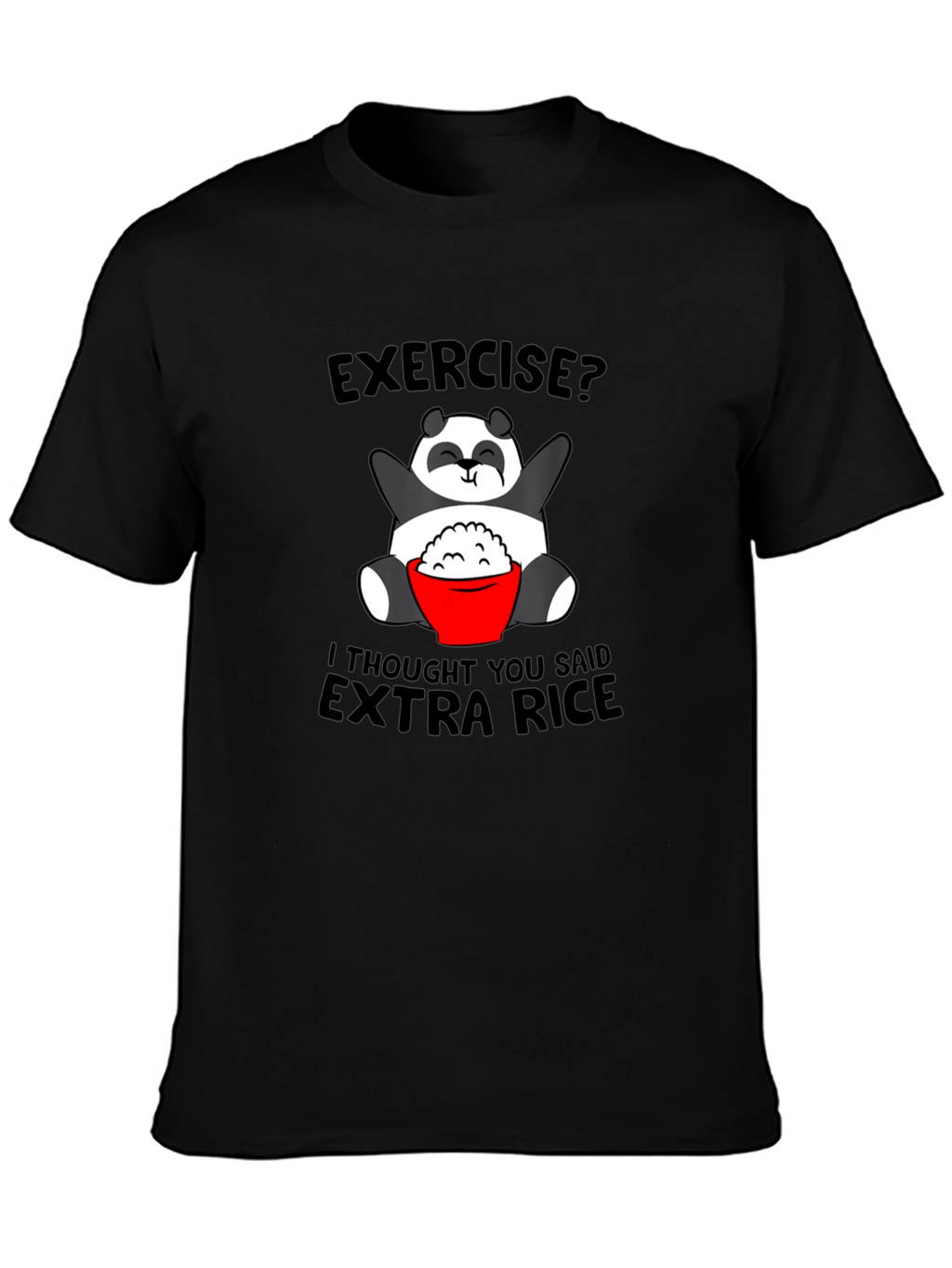 Funny Panda Extra Rice Graphic T-Shirt