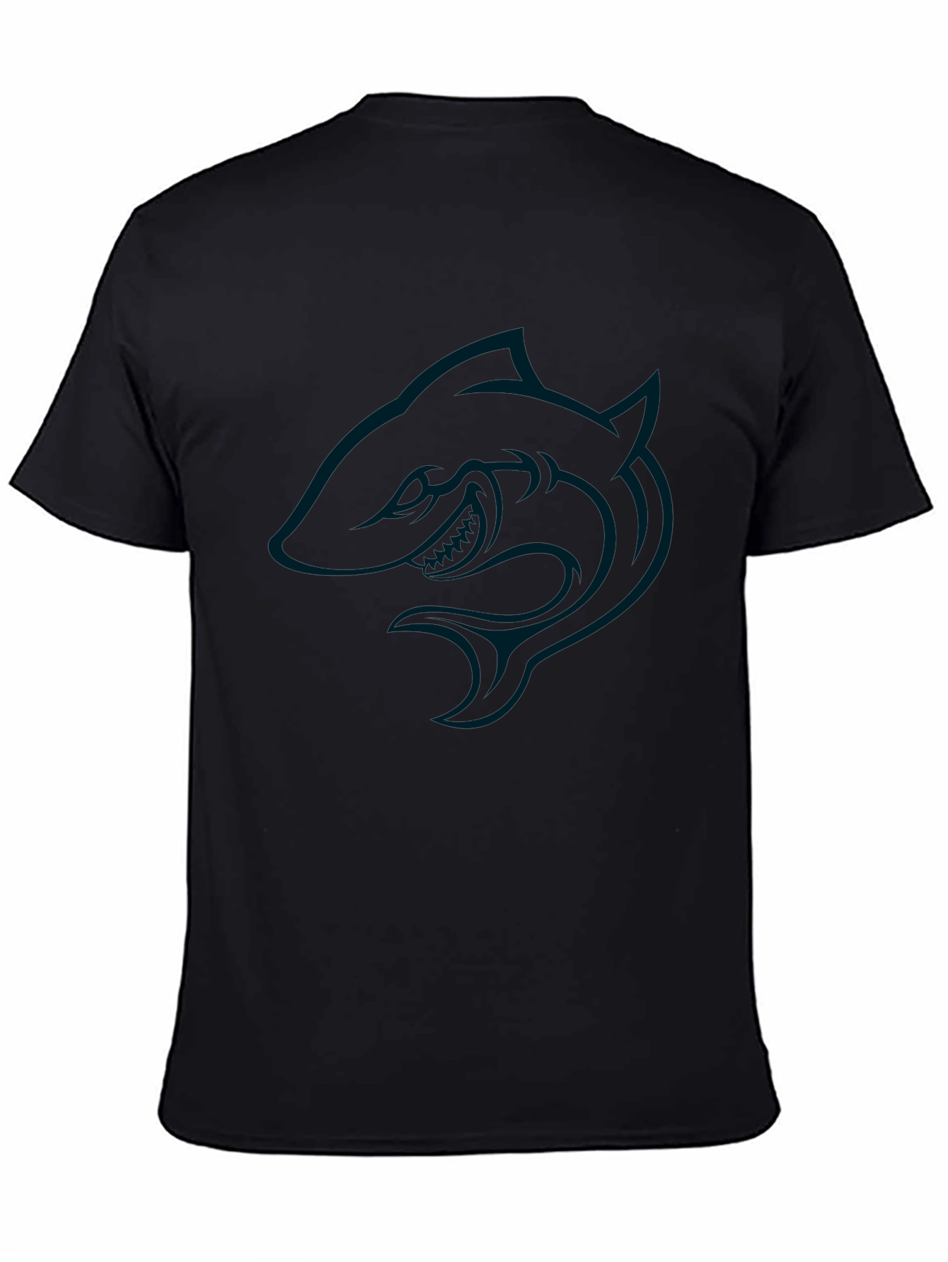 Black Shark Graphic Tee - Mens Casual Fashion