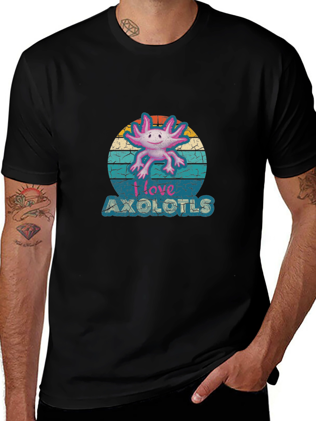 I Love Axolotls T-Shirt - Retro Style