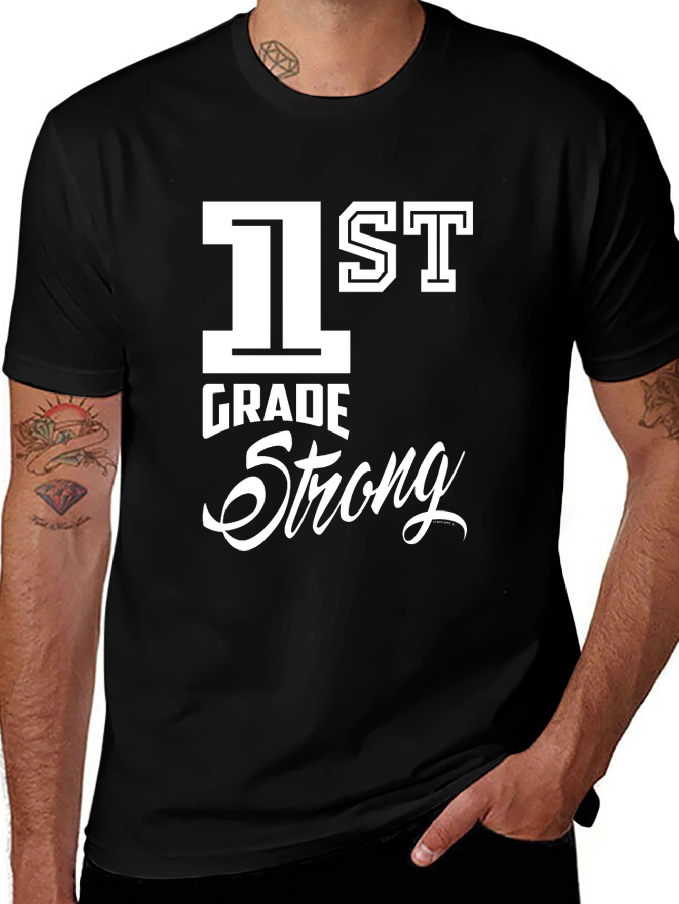 1st Grade Strong Black T-Shirt
