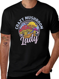 Crazy Mushroom Lady T-Shirt - Fun Graphic Tee