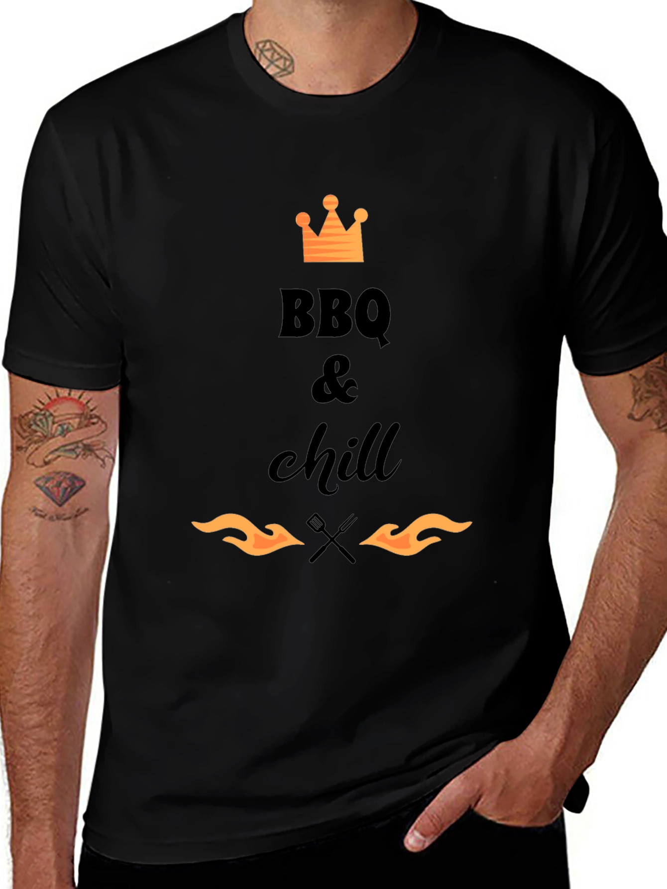 BBQ & Chill T-Shirt - Black Graphic Tee