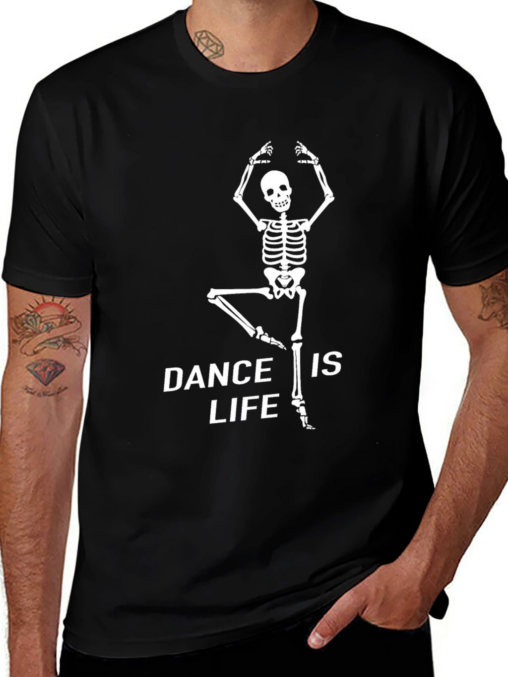 Dance is Life Skeleton T-Shirt - Black Cotton Tee