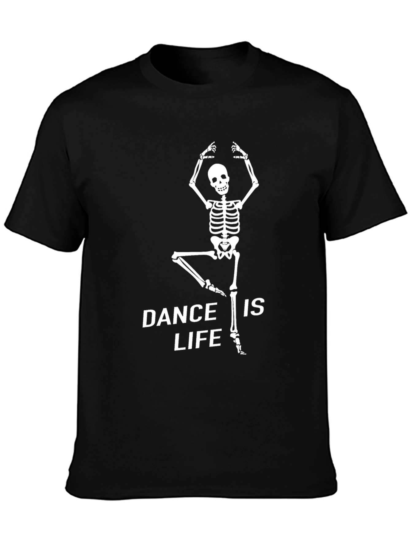 Dance is Life Skeleton T-Shirt - Black Cotton Tee
