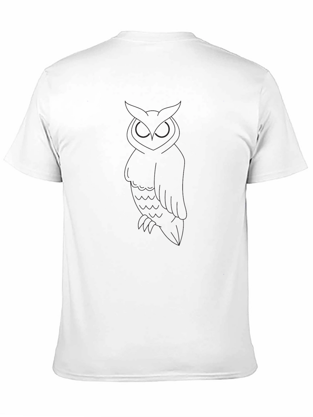Mens Black Owl Outline Graphic T-Shirt