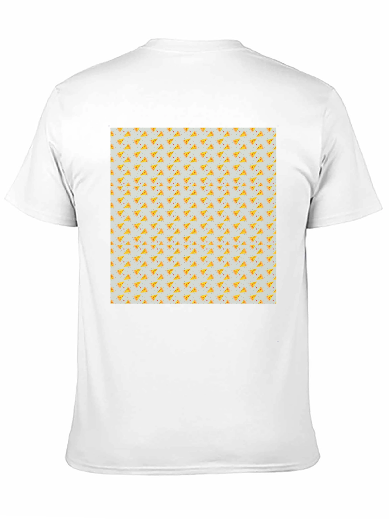 Pizza Slice Pattern Black T-Shirt