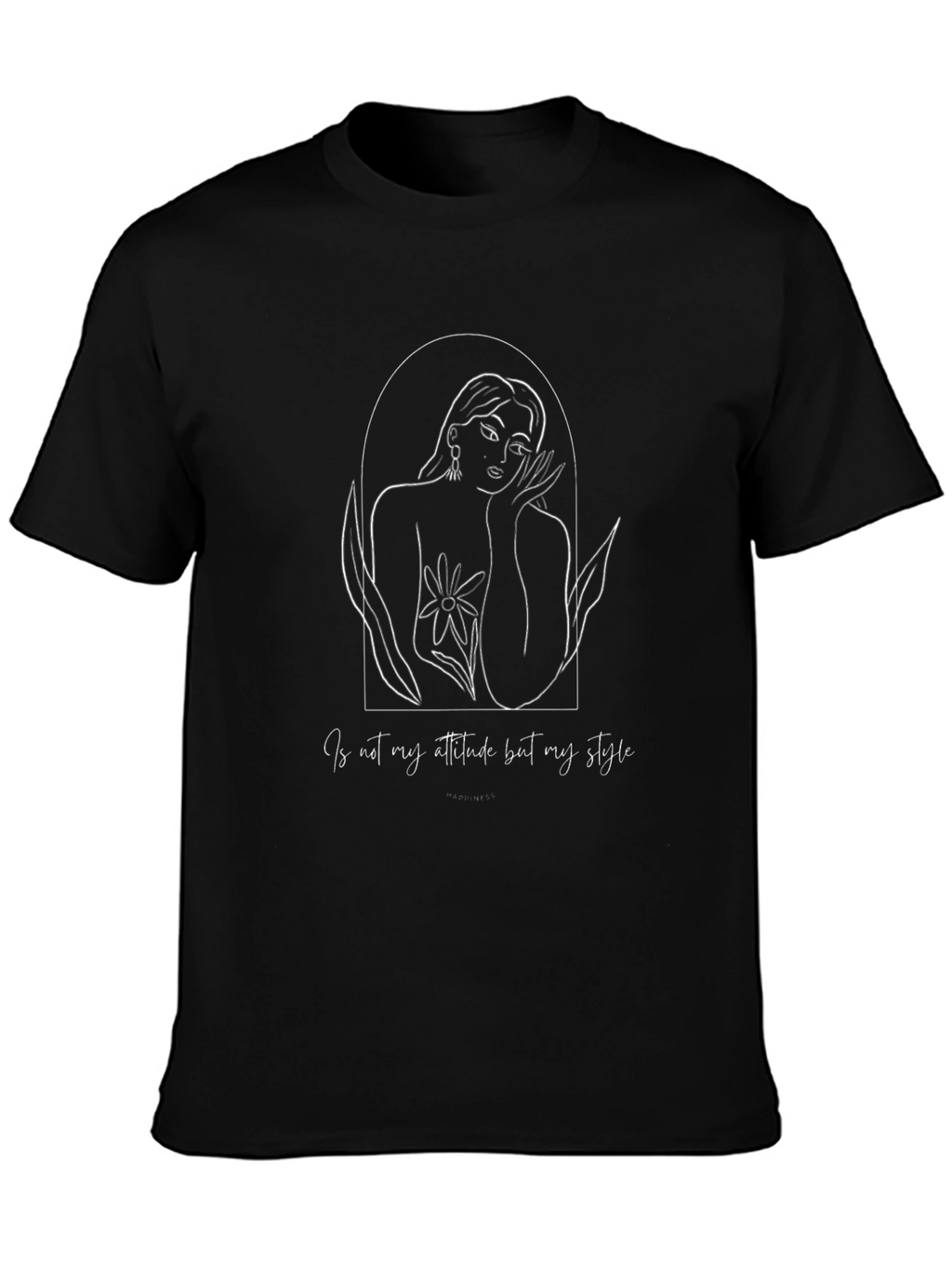 Line Art Woman Graphic Tee - Attitude Style