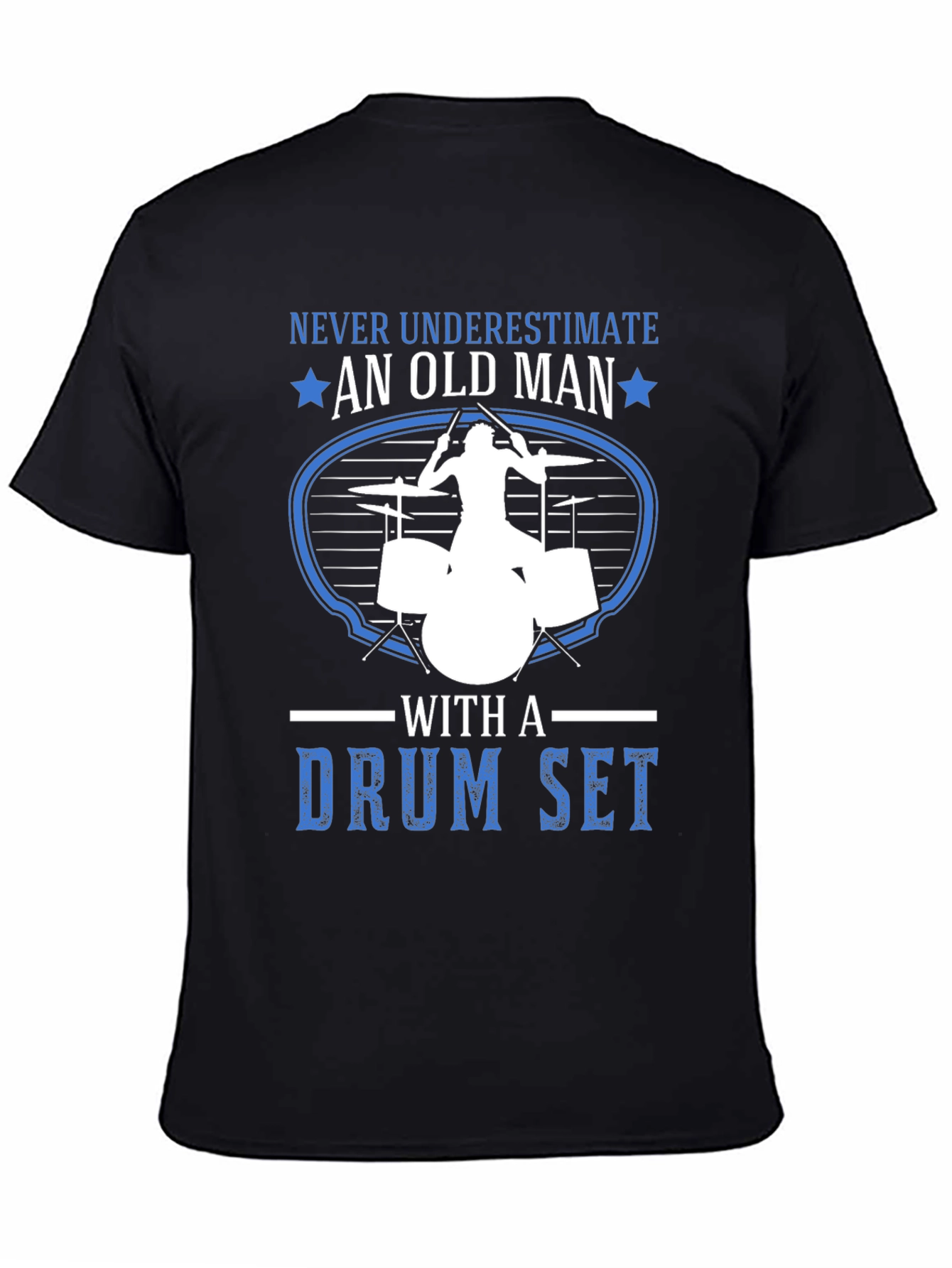 Old Man Drum Set T-Shirt - Musician Gift